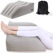 Xinuy - Repose-pieds gonflable : coussin veineux portable avec poches de rangement et pompes, repose-pieds, repose-pieds, pour voiture, maison,