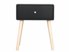 1pcs table de chevet hombuy avec 1 tiroir - style minimaliste nordique - couleur noir