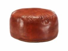 Admirable meubles selection achgabat pouf 60 x 30 cm brun roux cuir véritable de chèvre