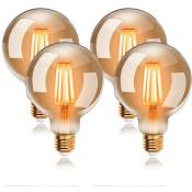 Ampoules led 6W Edison Vintage G80, Blanc Chaud 2200K E27, Equivalent à Ampoule Incandescente 48W, Ampoule Rétro à Filament, Rétro Antique Lampe