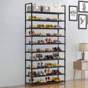 Armoire étagères à chaussures 10 couches noir 100 x 29 x 175cm - Skecten