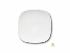 Assiette carrée porcelaine blanche - l 26 cm - danubio