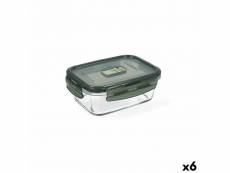 Boîte à lunch hermétique luminarc pure box 16 x 11 cm 820 ml vert foncé verre (6 unités)