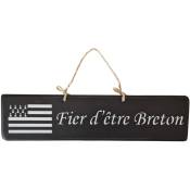 Bretagne - Plaque décorative bois marron foncé -