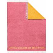 Casa Benetton 60 % coton / 40 % acrylique 320 G/M2 couverture, 140x190 cm, rose et jaune - Rose / Jaune