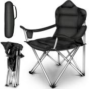 Chaise de camping pliante noir jusqu'à 150 kg chaise