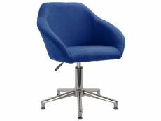 Chaise pivotante de bureau bleu tissu