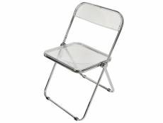 Chaise pliante acrylique chaise hombuy® pour bureau/chambre/salon blanc