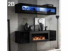 Combinaison de meubles krista 2b noir (1,6m) MSAM120-B