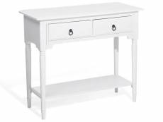 Console blanche avec 2 tiroirs lowell 63723