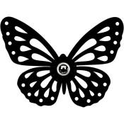 Cotecosy - Applique murale filigrane papillon Apertura 52x38cm Bois et Métal Noir - Noir