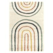Décoweb - Tapis à poils longs - Rainbow - Couleurs pastel - 160 x 230 cm