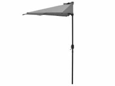 Demi parasol de terrasse balcon polyester 300 cm gris helloshop26 03_0001611