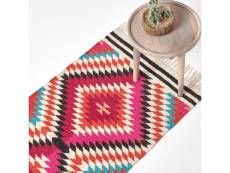 Homescapes tapis kilim en laine à motif géométrique multicolore - manila - 66 x 200 cm RU1291A