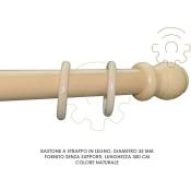 Inferramenta - Tringle a rideau coulissante en bois naturel 35 mm longueur 300 cm sans supports