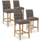 Intensedeco - Lot de 4 chaises de bar en bois Gaya