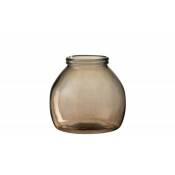 Jolipa - Vase boule en verre marron 20x21x21 cm - Marron