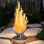 Lampe de table solaire à led Lampe design de flamme crépitement Boule de verre Lumière Jardin Éclairage extérieur