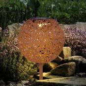 Lampe solaire rouille Lampe solaire pour l'extérieur Boule décoration de jardin solaire Piquet de sol, avec effet de lumière orientale, métal, 1x led
