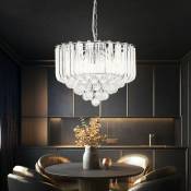 Lampe suspendue à led éclairage chromé acrylique cristal clair couloir de salon