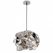 Lampe suspendue moderne en chrome - Design géométrique