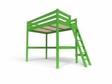 Lit mezzanine bois avec échelle sylvia 120x200 vert SYLVIA120ECH-VE