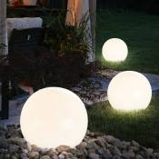 Lot de 3 lampes boules solaires led patio prise projecteur