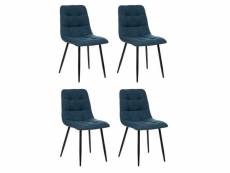 Lot de 4 chaises design "sirac" 83cm bleu canard