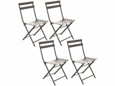 Lot de 4 chaises pliantes en métal greensboro - gris tonka