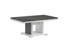 Marika - table basse effet pierre pied central ouvert