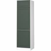 Meuble réfrigérateur Fame-Line 60 cm blanc/vert style rustique Vicco