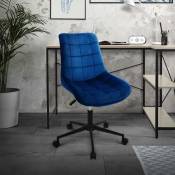 Ml-design - Chaise de Bureau, Bleu, en Velours, Réglable