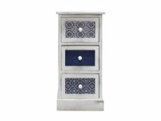 Mobili rebecca® commode armoire 3 tiroirs blanc bois retro 60 x 30 x 25