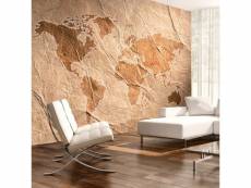 Papier peint intissé carte du monde sandy map taille 300 x 210 cm PD13357-300-210