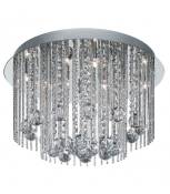 Plafonnier Design Beatrix Verre,acier,aluminium Argent,chrome,Clea 8 ampoules 28cm