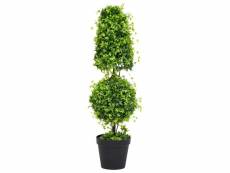 Plante de buis artificiel avec pot vert 100 cm