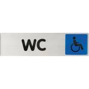 Plaque signalétique obligation / information - bleu - wc handicape - Novap
