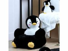 Pouf pour enfant jemmy le pingouin, noir, 45x45cm,