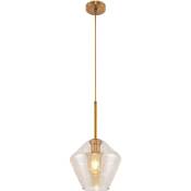 Privatefloor - Lampe de plafond en cristal - Lampe suspendue design diamant - Alon Beige - Verre, Métal - Beige