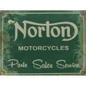 Retro - Grande Plaque métallique Norton