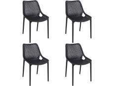 Set 4 chaise grid blanche (air) - resol - noir - fibre de verre, polypropylène 500x600x760mm