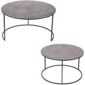 Set de 2 tables en nickel diamètre 61 et 76 cm - Gris - Table Passion
