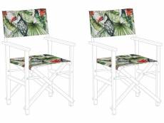Set de 2 toiles de rechange pour chaises motif toucan cine 308778