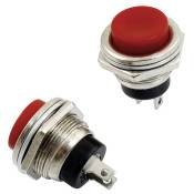 SODIAL(R) 5 x Momentane SPST NO Rouge ronde capuchon