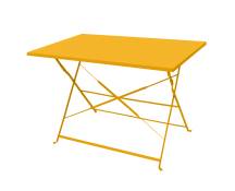 Table bistrot pliante 110x70 cm en acier jaune solaire