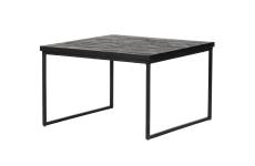 Table d'appoint carrée en bois et métal noir