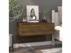 Table de chevet table d'appoint | table de nuit murale chêne marron bois d'ingénierie - meuble pro frco35192