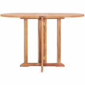 Table de jardin pliable Table d'appoint, Table de Balcon, papillon 120x70x75 cm Bois teck solide OIB1968E - Brun
