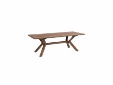 Table de repas rectangulaire bois massif - lavandia - l 220 x l 90 x h 76 cm - neuf