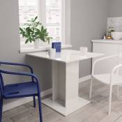 Table de salle à manger Blanc brillant 80x80x75 cm